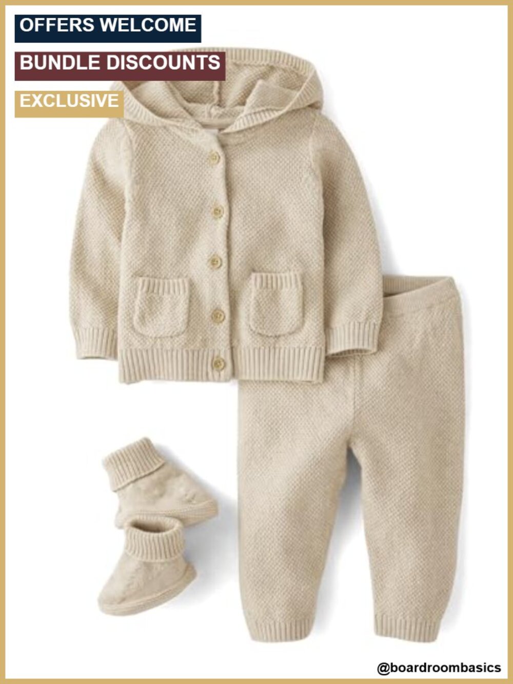 Gymboree Newborn Take Me Home 100% Cotton 3-Piece Sweater Pant Set